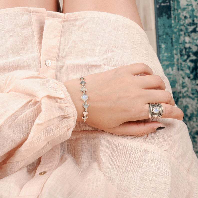 Lunar Cycle Moonstone Bracelet
