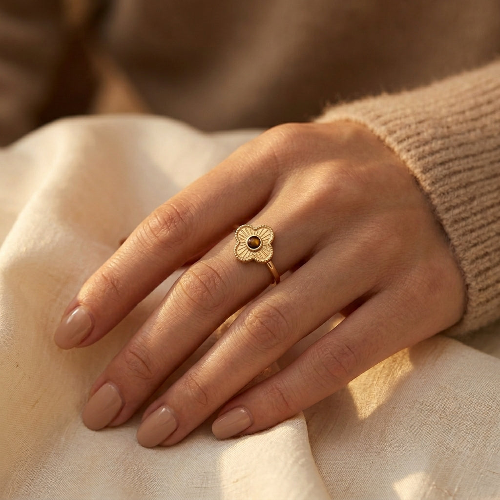 Gold Blossom Open Ring