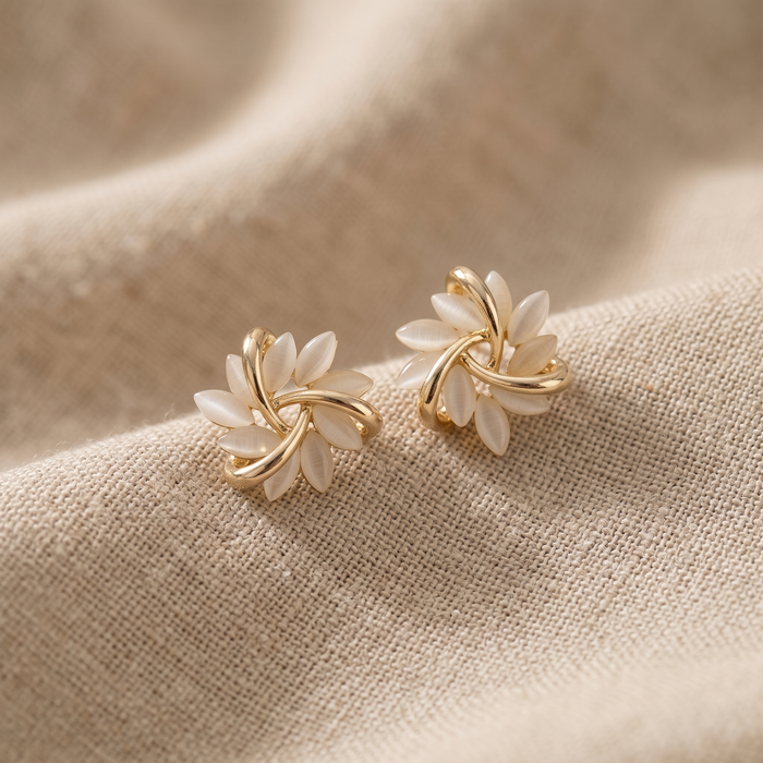 Sonja Elegant White Opal Earrings