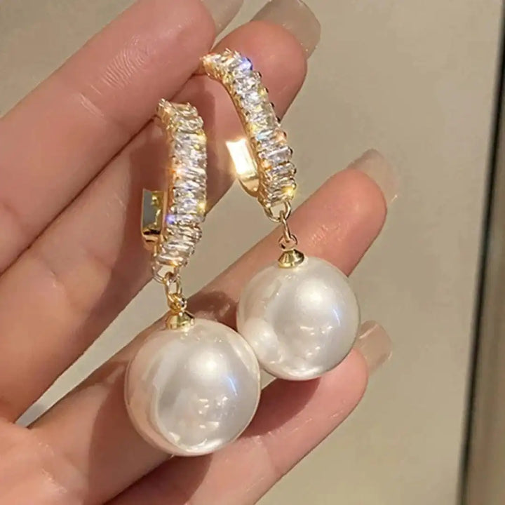 Sophisticated Pearl and Zirconia Earrings