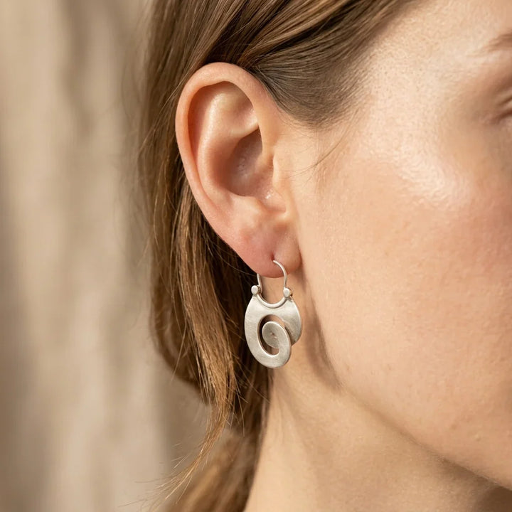 Retro Silver Twisted Earrings