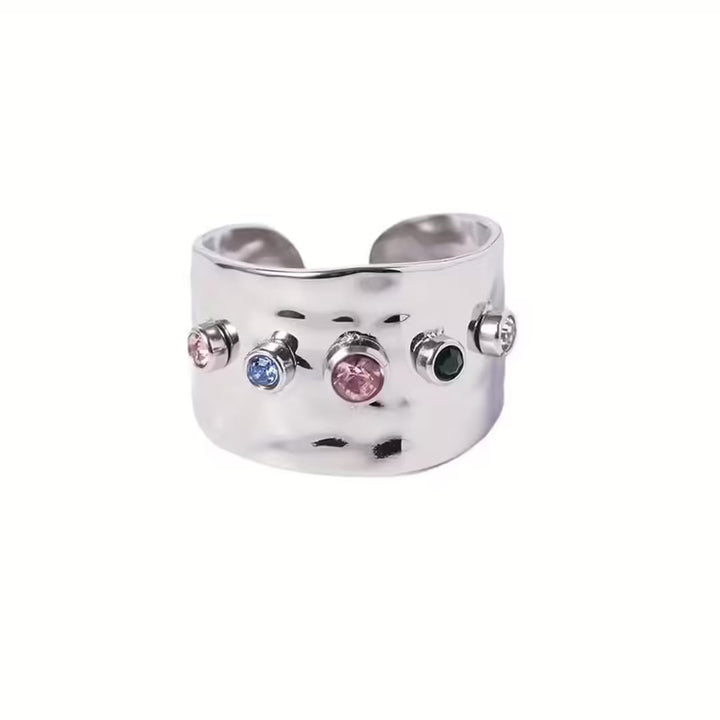 Antique Gold Cubic Zirconia Band Ring