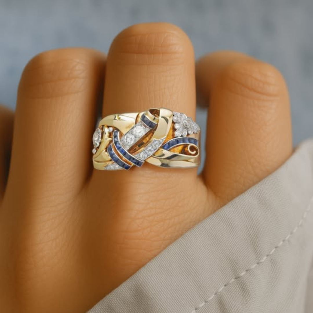 Shiny Gold Zirconia Ring