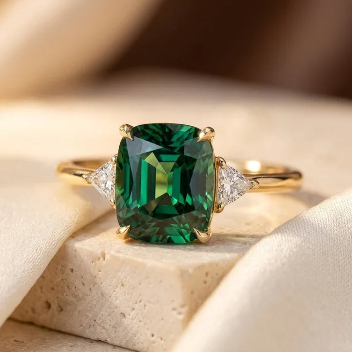 Gold Solitaire Cushion Ring