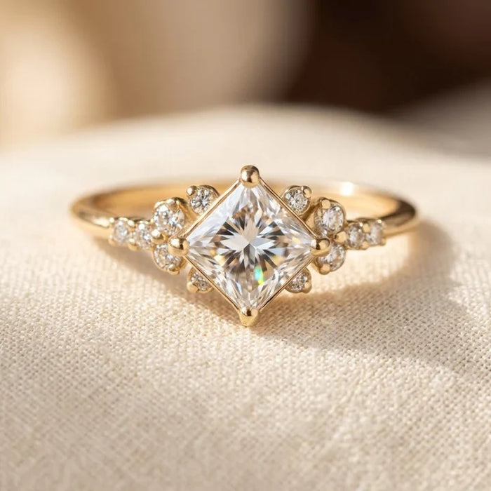 Golden Square Solitaire Band