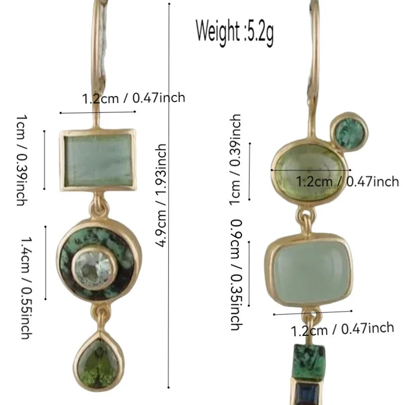 Retro Emerald Earrings