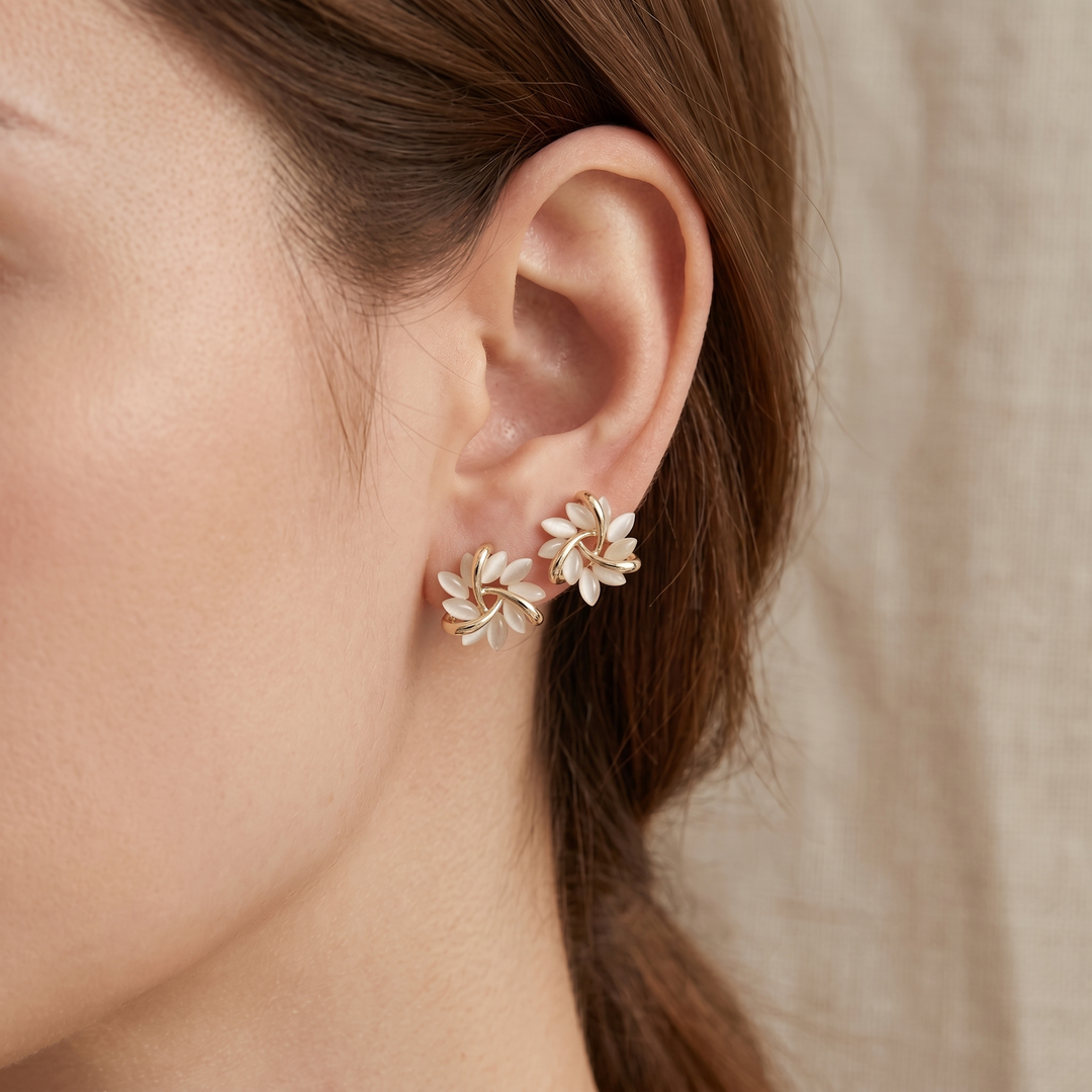 Sonja Elegant White Opal Earrings