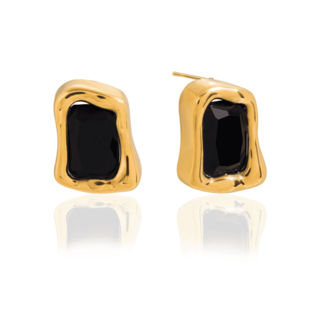Classic Gold Square Zircon Earrings