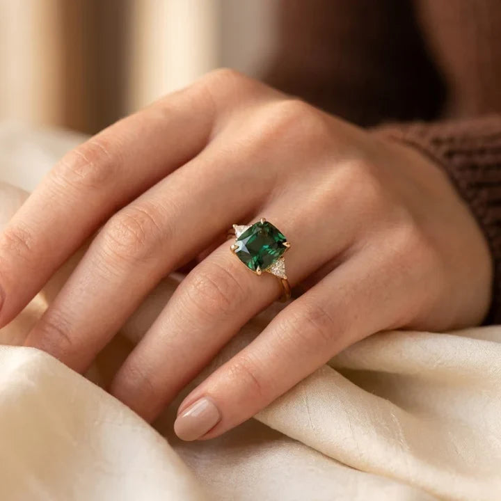 Gold Solitaire Cushion Ring