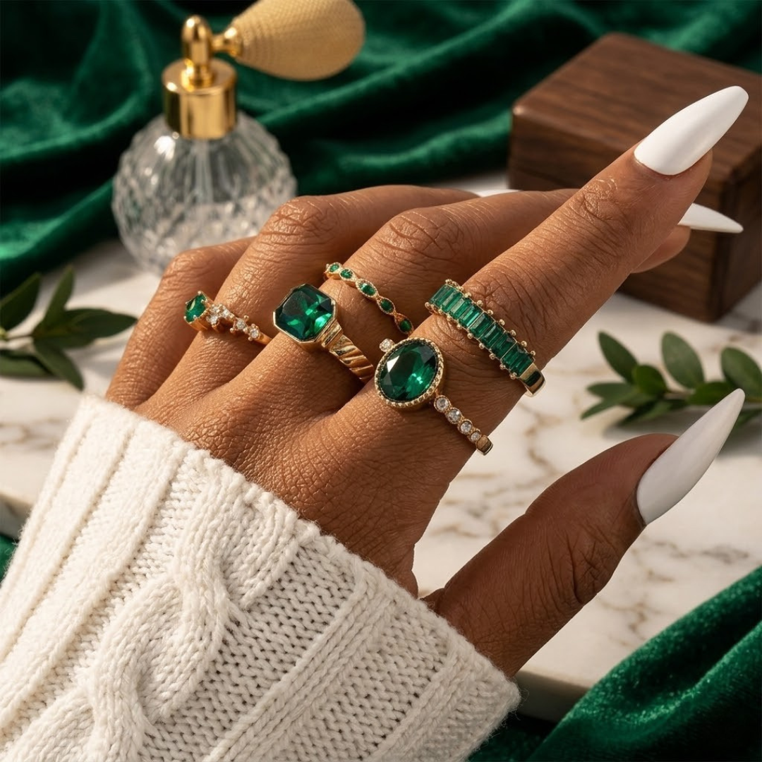 Emerald Gold Ring Collection