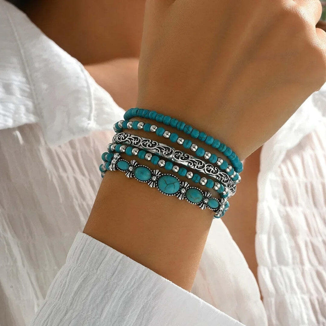 Turquoise Bohemian Beaded Bracelet Collection