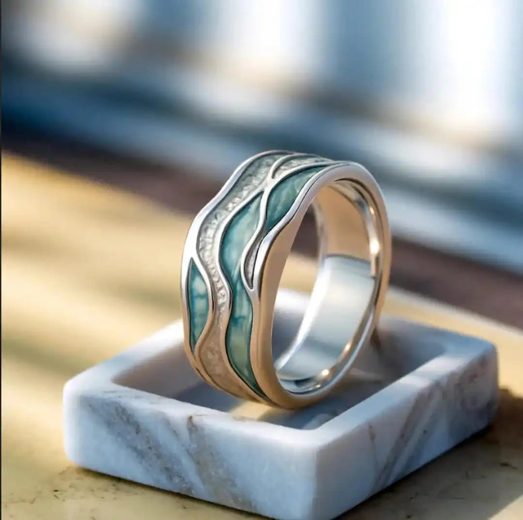 Turquoise Seasilver Wave Ring