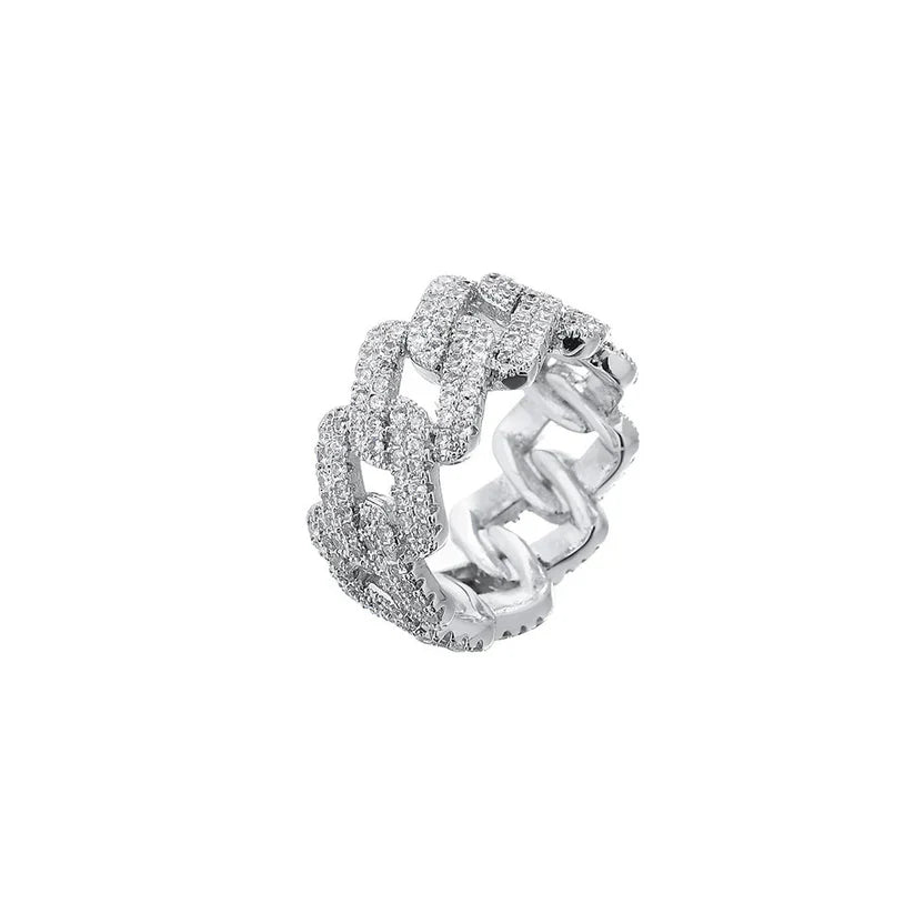 Sophisticated Zirconia-Embedded Gold and Silver Ring