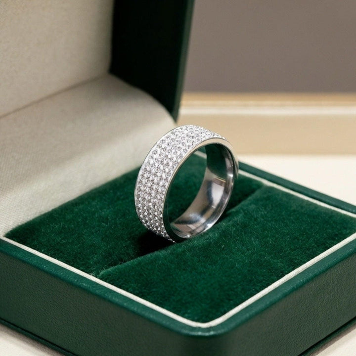 Pavelli Crystal-Studded Band Ring