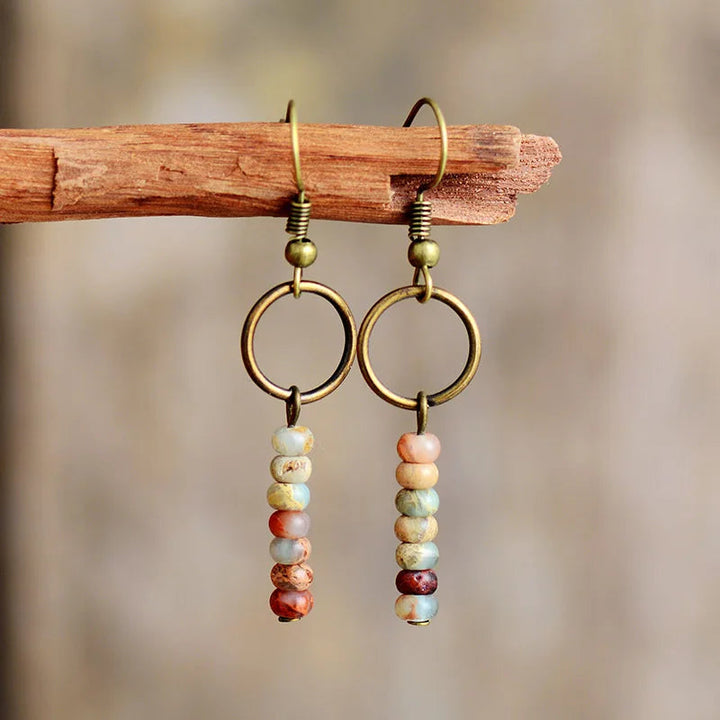 Genuine Jasper Gemstone Earrings