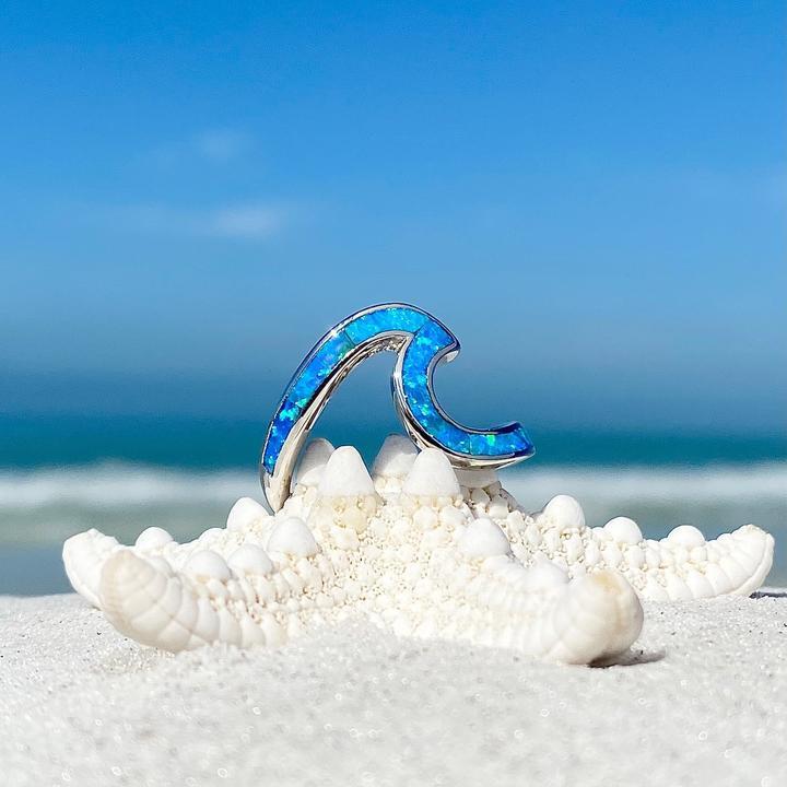 Ocean Wave Ring in Opal and Sterling Silver