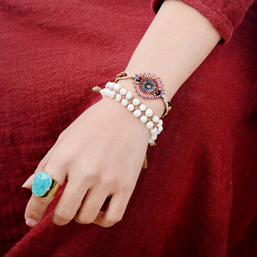 Elegant Amazonite Blue Goddess Band