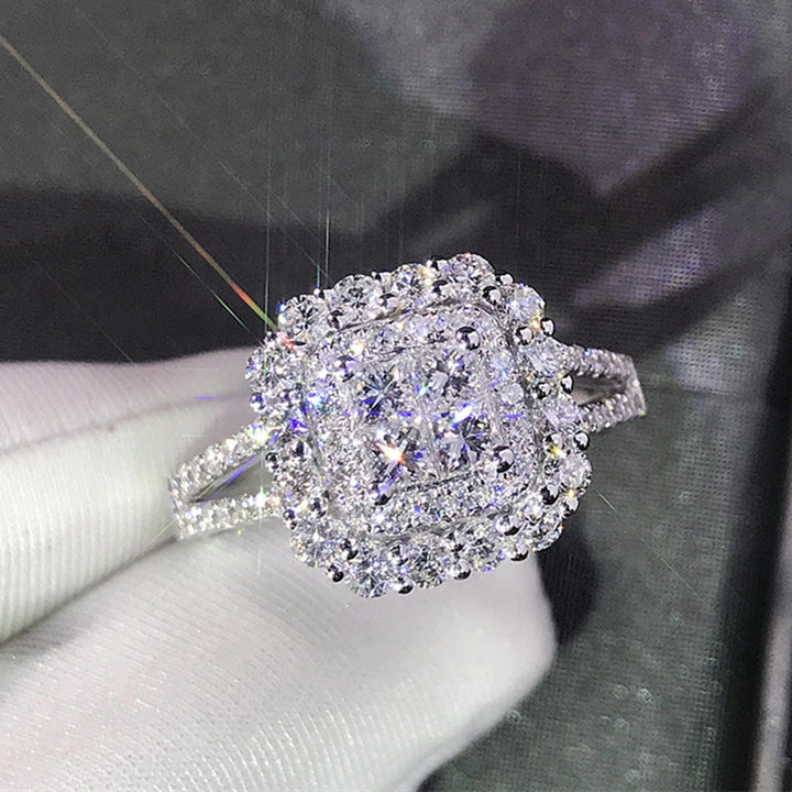 Square Cut Zirconia Bridal Ring