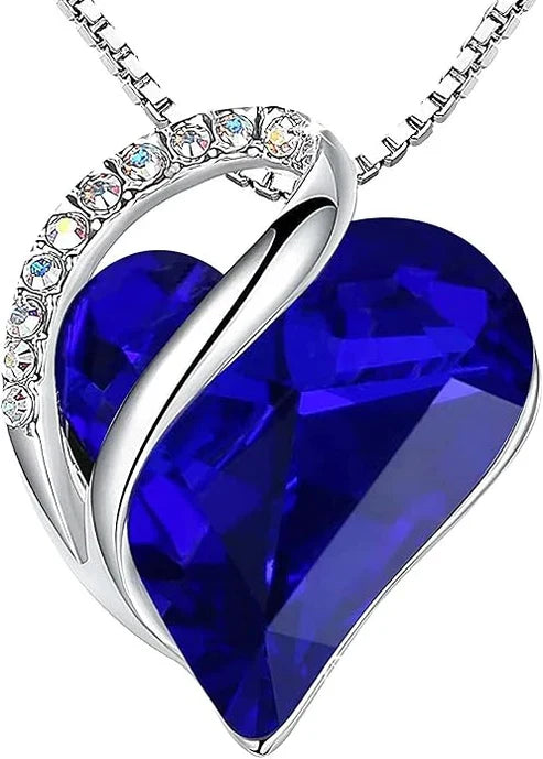 Eternal Heart Sapphire Pendant Necklace