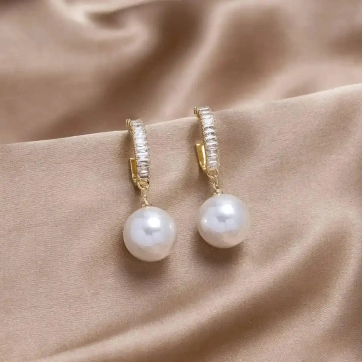 Sophisticated Pearl and Zirconia Earrings