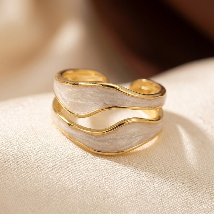 Elegant Silver and Gold Artistic Cuff Ring