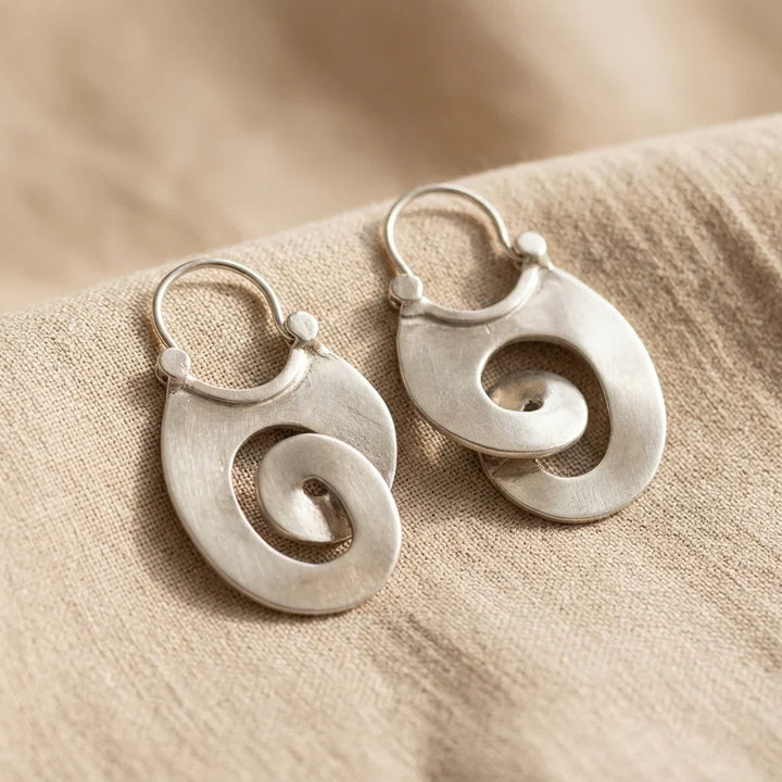 Retro Silver Twisted Earrings