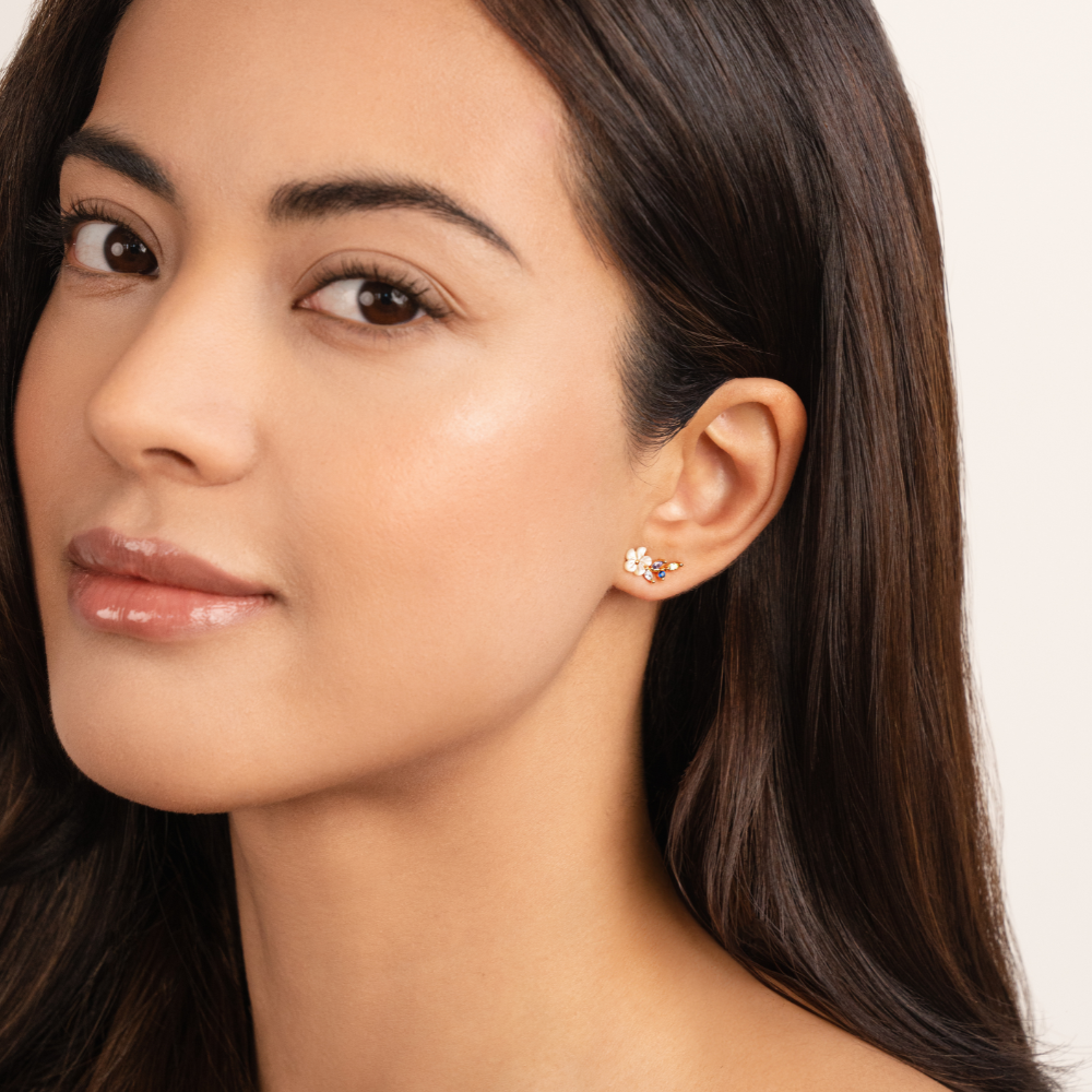 White Blossom Crystal Earrings