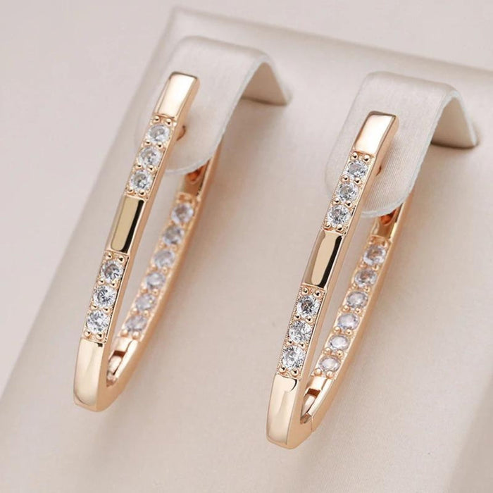 Sophisticated Gold Earrings with Zirconia Accents