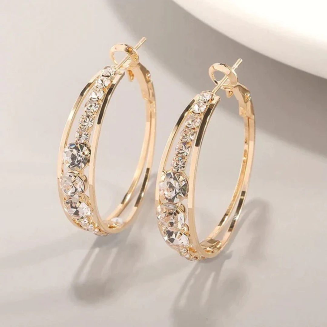 Stylish Glimmering Hoop Earrings