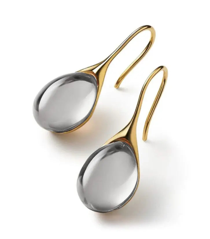 Gold and Silver Crystal Dangle Earrings