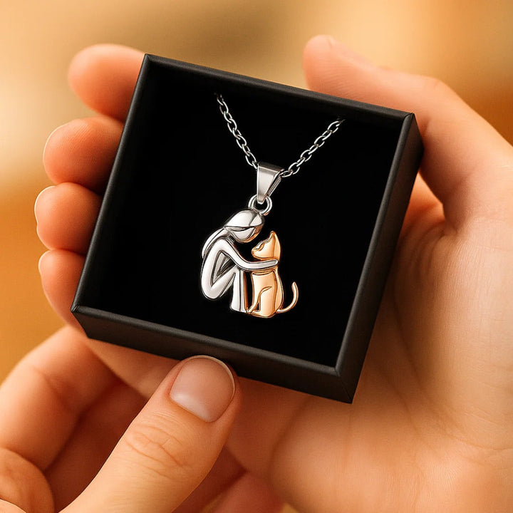 Cat Embrace Pendant Necklace