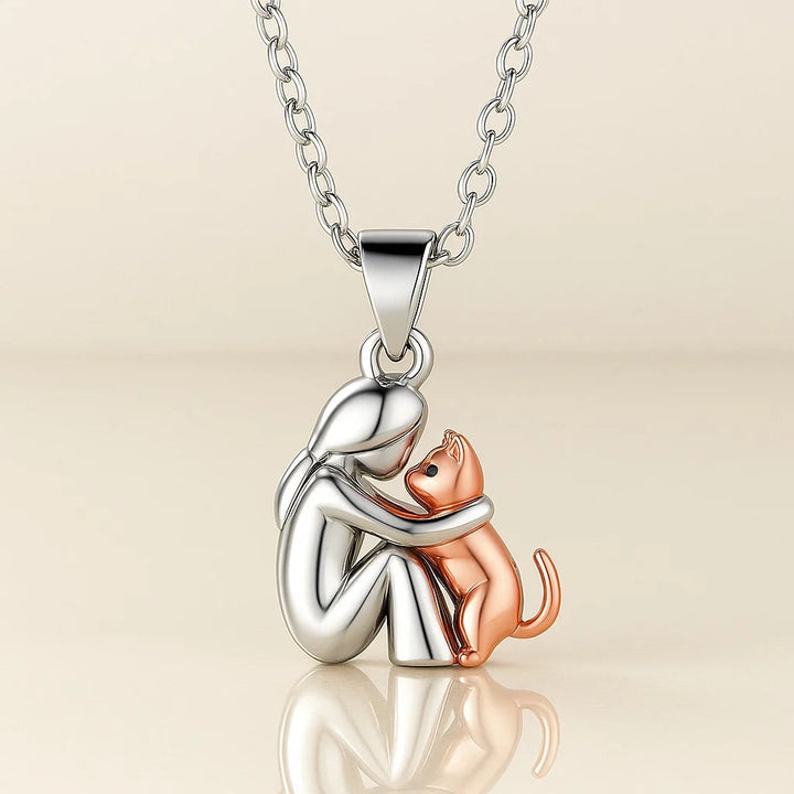 Cat Embrace Pendant Necklace