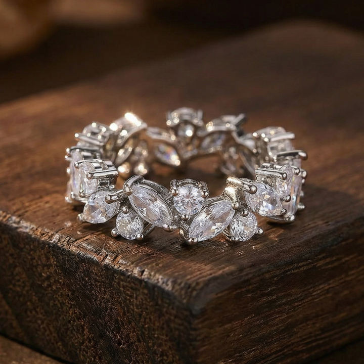Antique Marquise and Round Diamond Eternity Band
