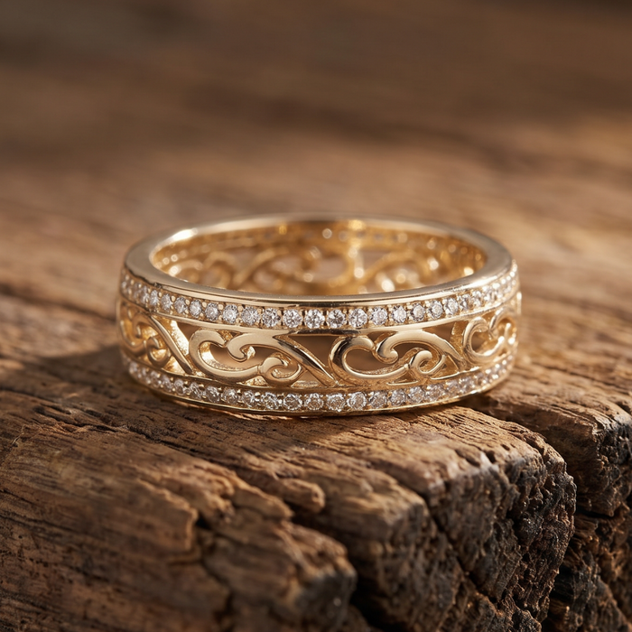Lustrous Hollow Gold Band