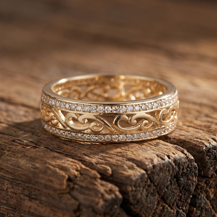 Lustrous Hollow Gold Band