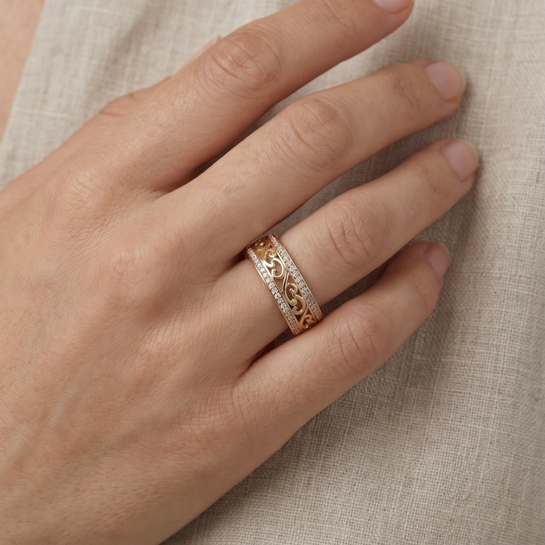 Lustrous Hollow Gold Band