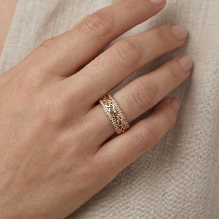 Lustrous Hollow Gold Band