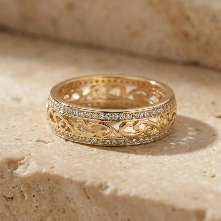 Radiant Hollow Gold Band