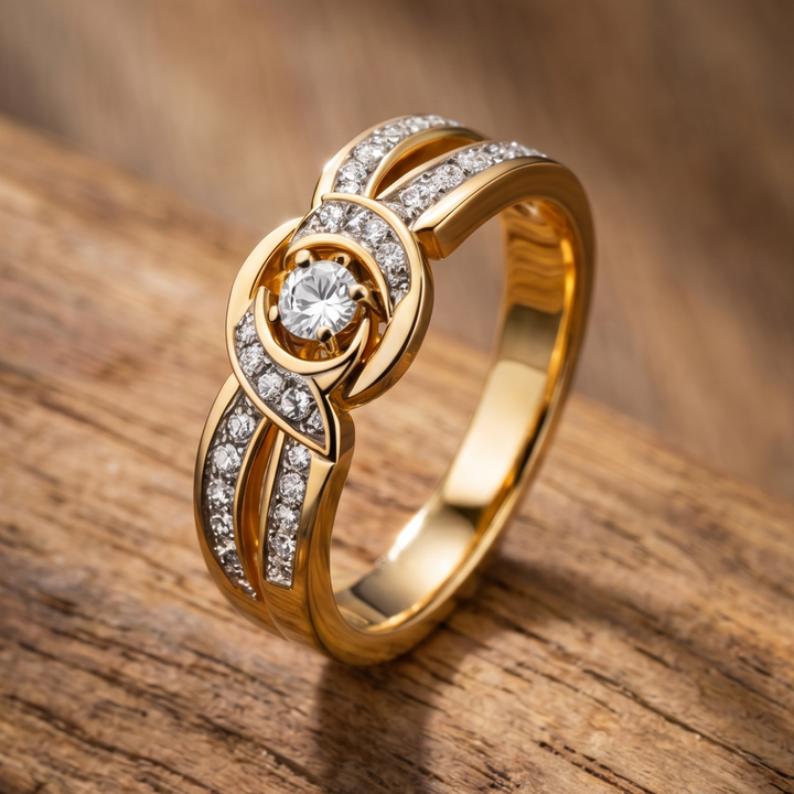 Eternal Crystal Infinity Ring in Gold