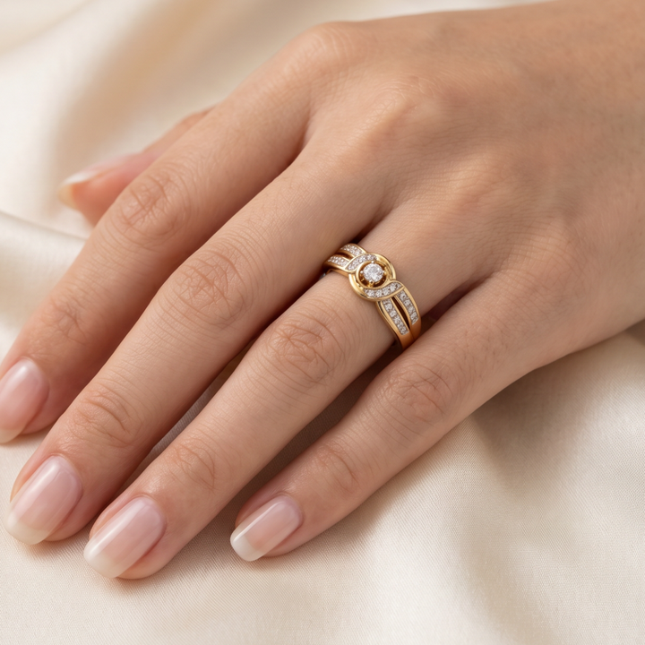 Eternal Crystal Infinity Ring in Gold