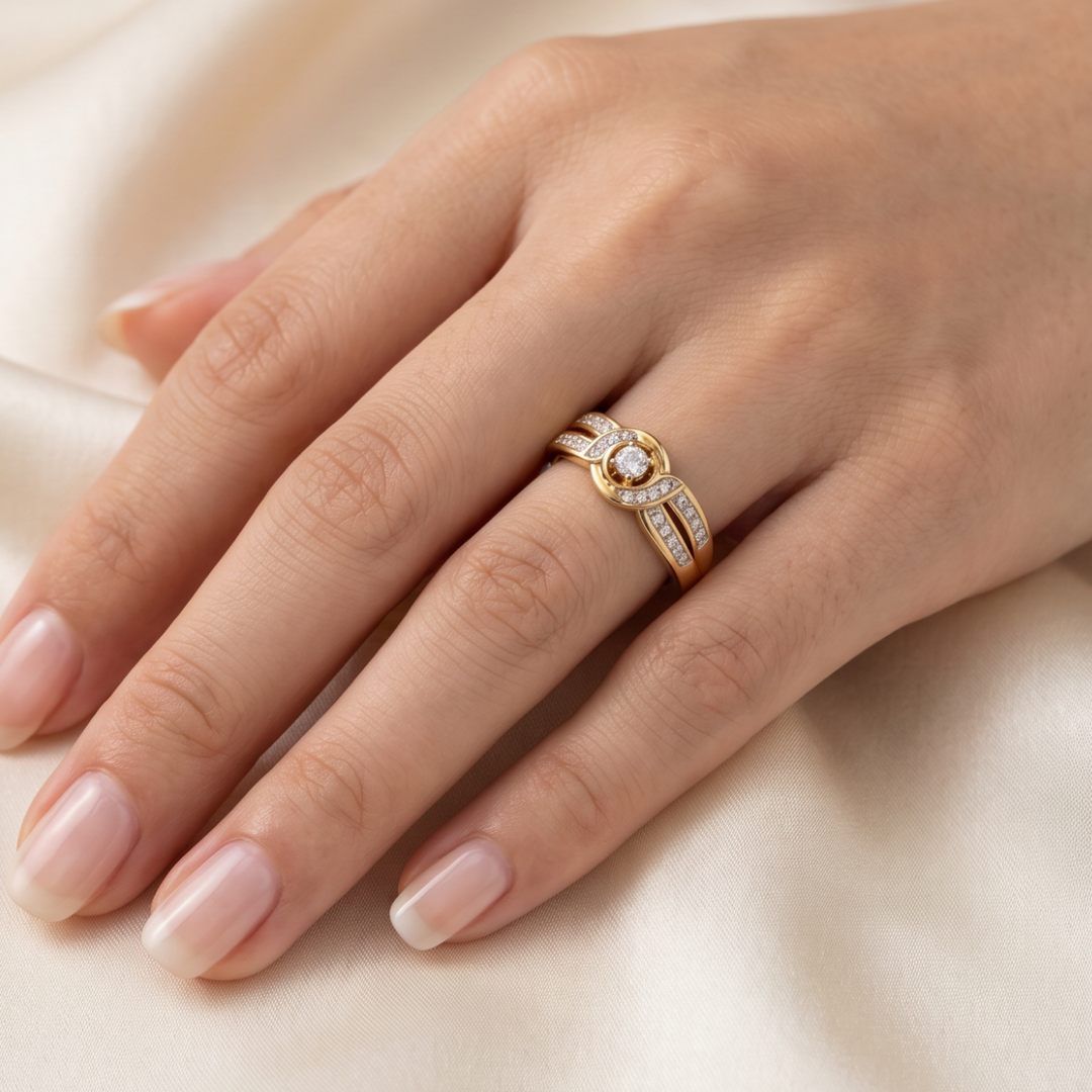 Eternal Crystal Infinity Ring in Gold