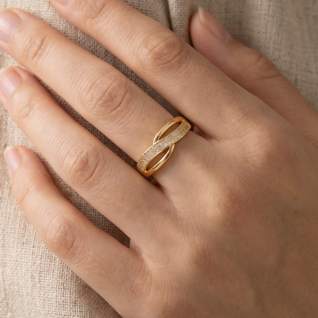 Catherine – Timeless Gold Ring with Zirconia Accents
