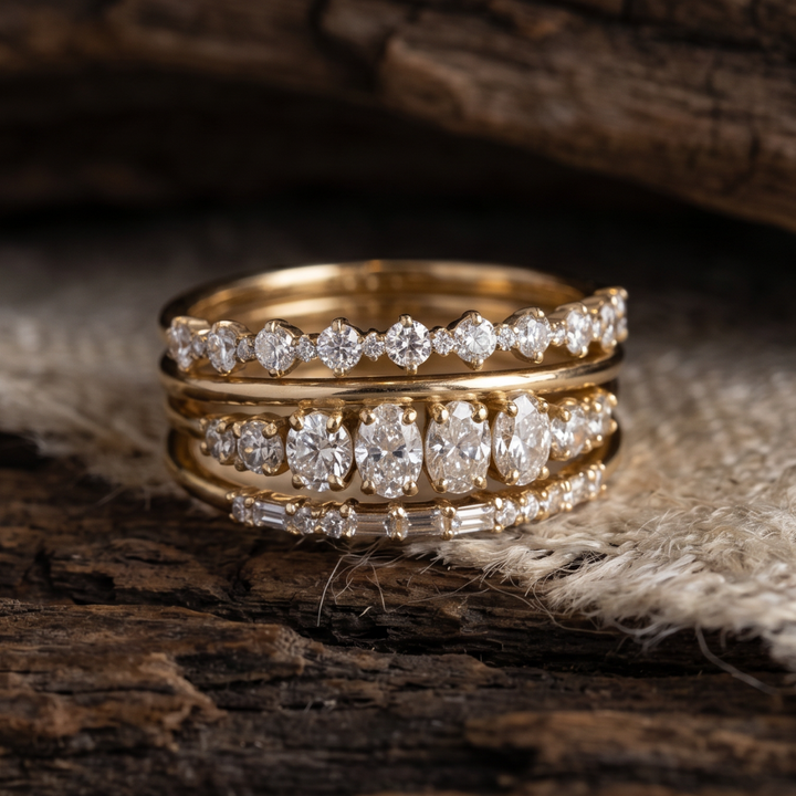 Classic Zirconia Ring Set with Timeless Elegance