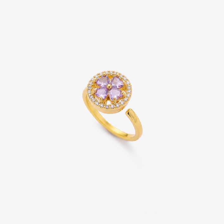 Sapphire Floral Gold Ring