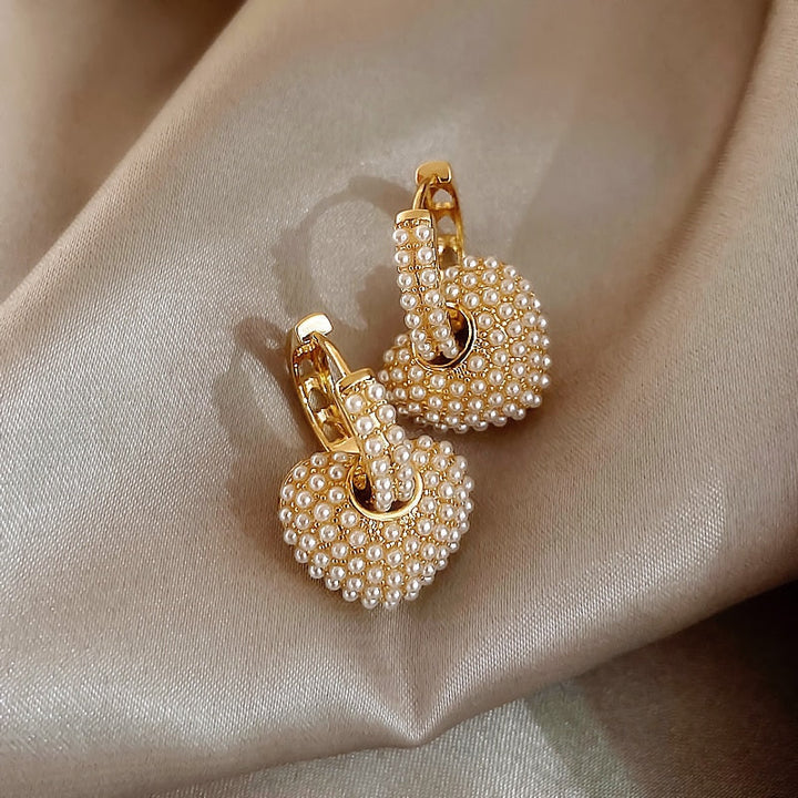 Golden Love Pearl Earrings