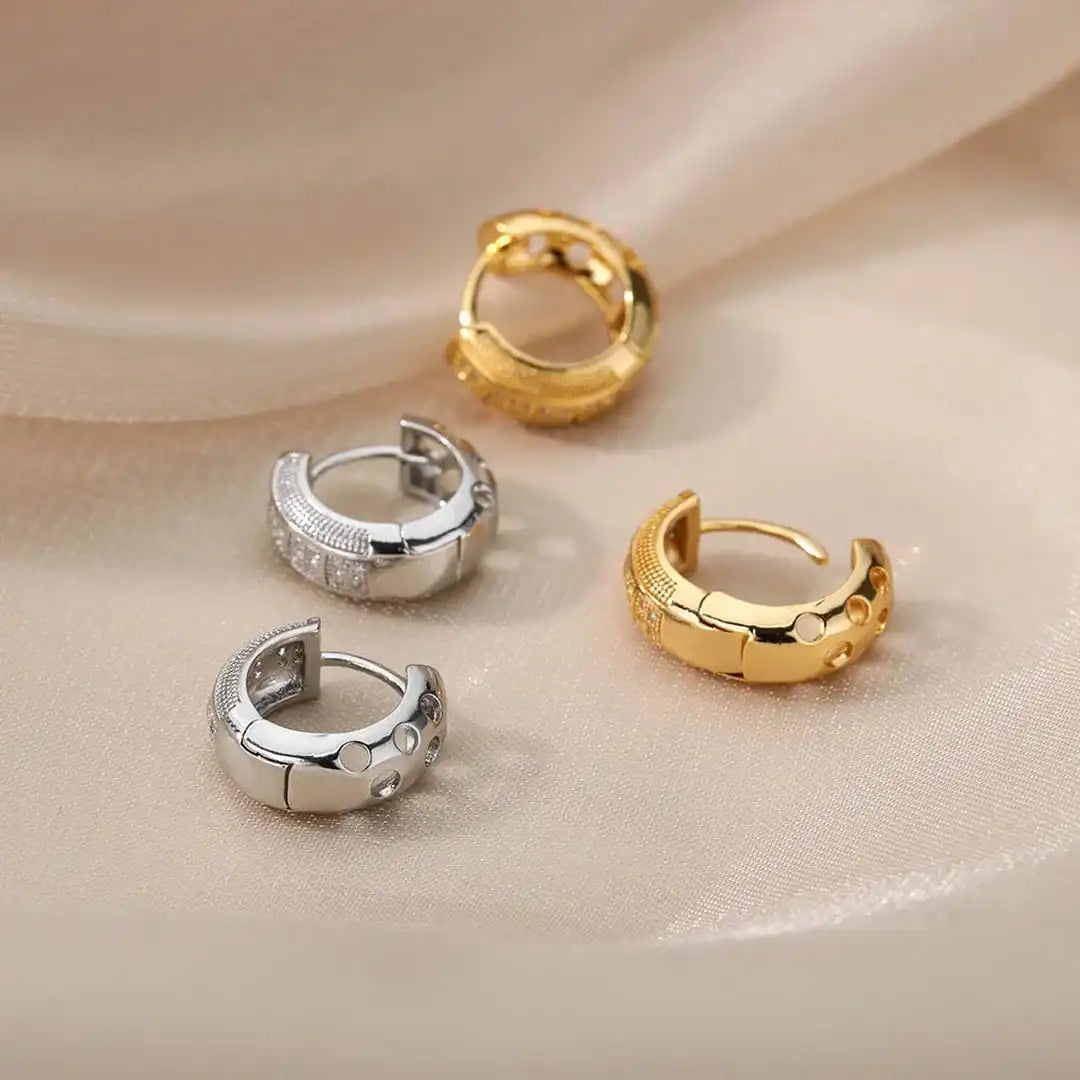 Classic Cubic Zirconia Hoop Earrings