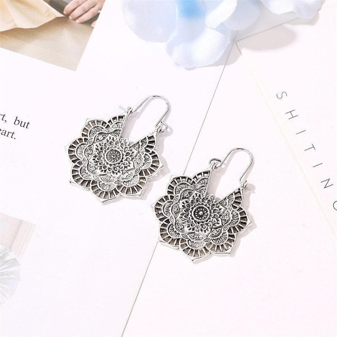 Lotus Flower Mandala Earrings
