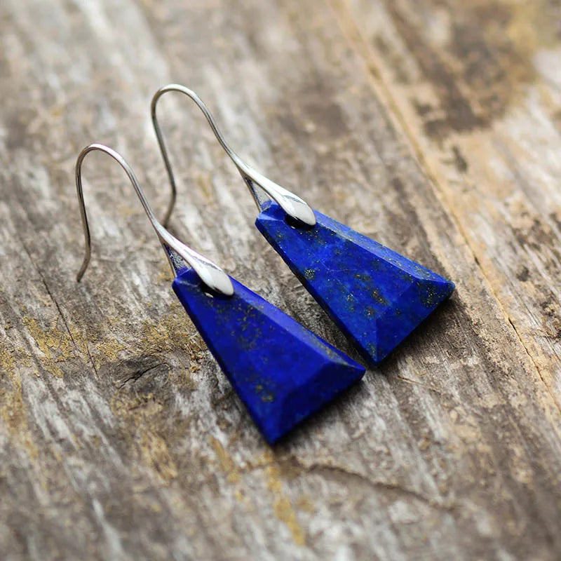 Trapezoid Earrings in Lapis Lazuli