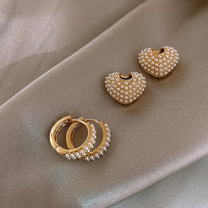 Golden Love Pearl Earrings