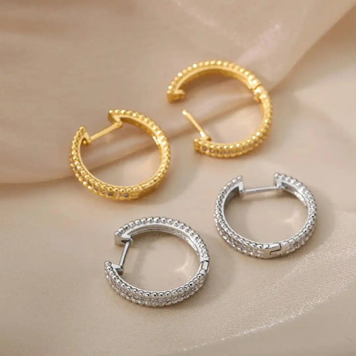 Embellished Crystal Hoop Earrings